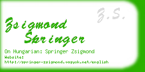 zsigmond springer business card